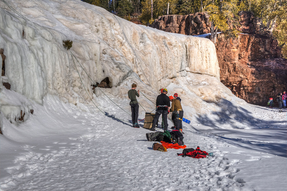 Ice Climbing Lower Falls Gooseberry Falls State Park 17-2-1918