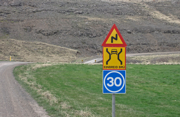 Road Sign Kolugljufur Waterfall Iceland 16-L6-_6158a