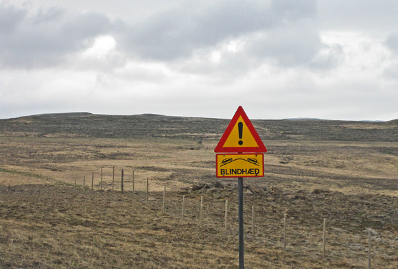 Road Sign Kolugljufur Waterfall Iceland 16-L6-_6159a