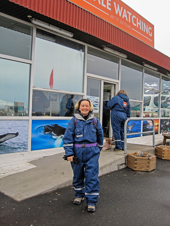 Linda geared up for Whale Watching Arctic Sea Tours Dalvik Iceland 16-L6-_6236a