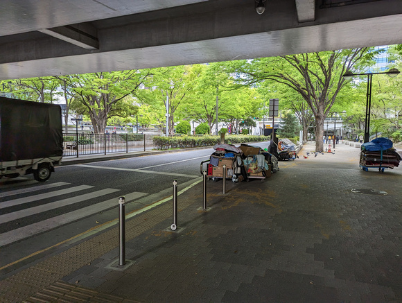 Homeless Encampment near Tokyo Metropolitan Government Building Tokyo, Japan 23-3P-_0046